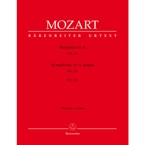 Symphony No 21 in A K134 Wind Set - Full Orchestra Sheet Music