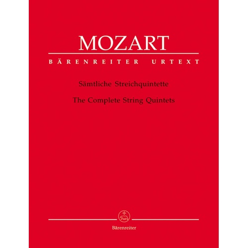 Mozart String Quintets Complete Parts Only - Barenreiter Urtext Edition
