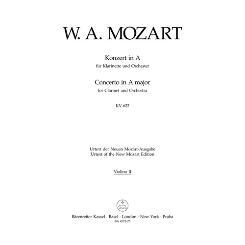Concerto For Clarinet And Orchestra In A Major K. 622