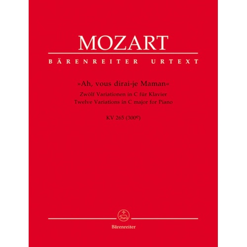 Variations On Ah Vous Dirai Junior Ensemble Maman Urtext Book