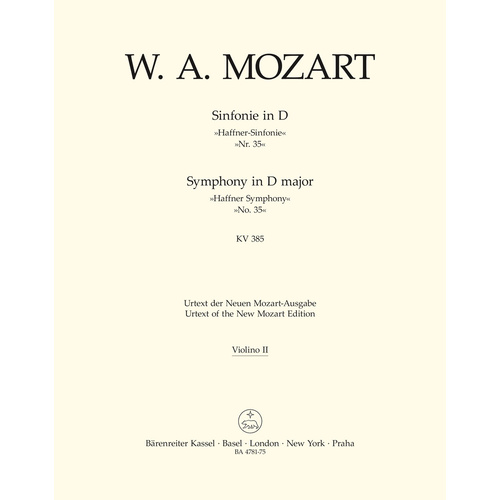Symphony No 35 K 385 for Viola Sheet Music