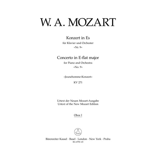 Concerto For Piano And Orchestra No. 9 In E-Flat Major K. 271 "Jeunehomme"