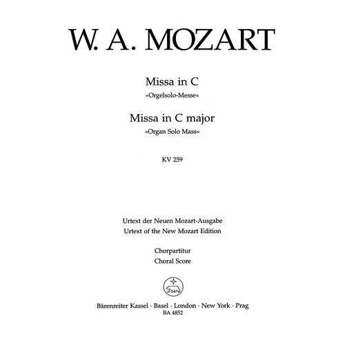Missa In C Major K. 259 "Organ Solo Mass"