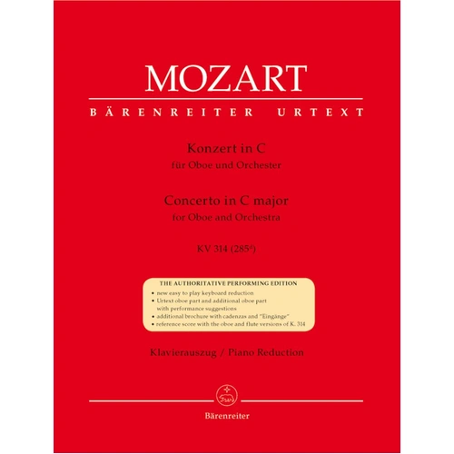 Mozart Concerto K 314 for Oboe and Piano, Barenreiter, 75 Pages