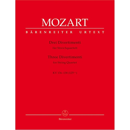 Divertimenti 3 For String Quartet Set Of Parts Book