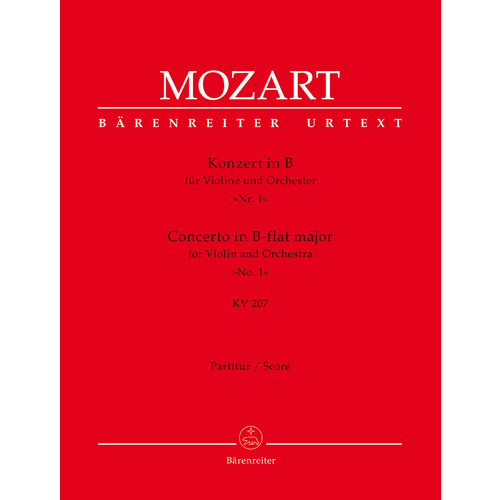 Violin Concerto No 1 in B Flat K 207 Full Score