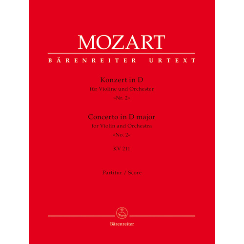 Violin Concerto No 2 in D Major K 211 Wind Set Sheet Music