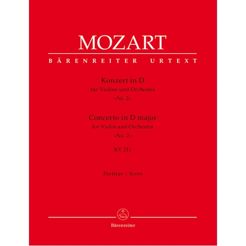 Violin Concerto No 2 in D Major K 211 Full Score Sheet Music