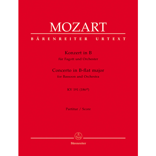 Bassoon Concerto K191 Full Score Sheet Music