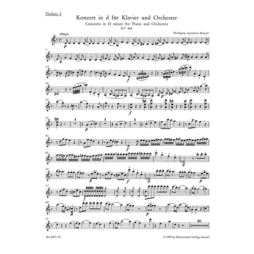 Concerto For Piano And Orchestra No. 20 In D Minor K. 466