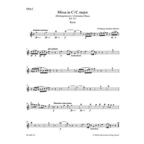 Missa In C Major K. 317 "Coronation Mass"