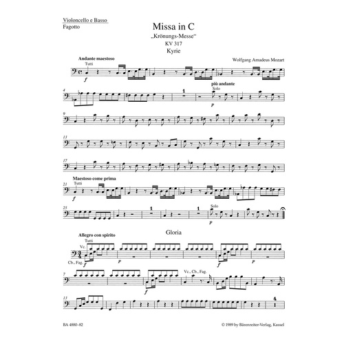 Missa In C Major K. 317 "Coronation Mass"