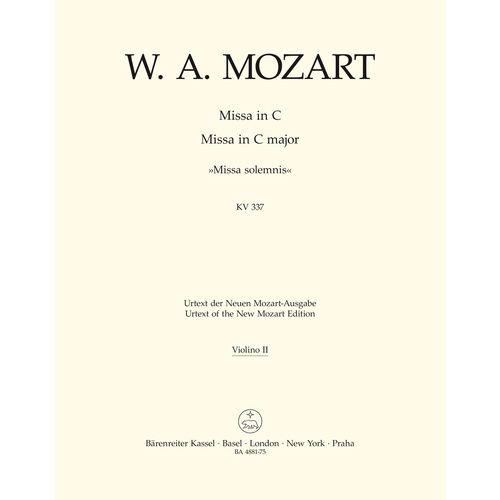 Missa In C Major K. 337 "Missa Solemnis"