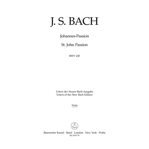St John Passion Continuo - Full Orchestra Sheet Music