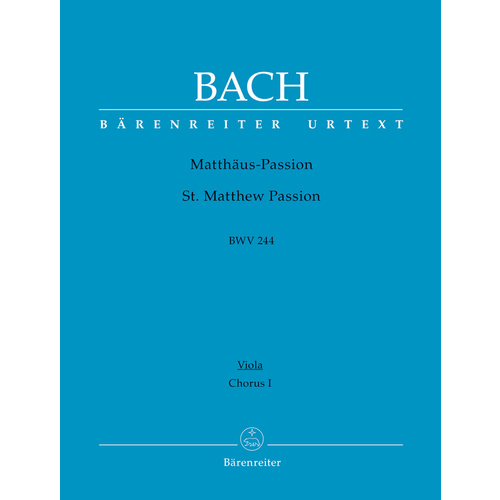 St Matthew Passion BWV 244 Choir I-Viola Sheet Music