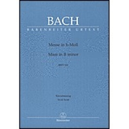 Bach - Mass B Min Bwv 232 Vocal Score (Softcover Book) Book