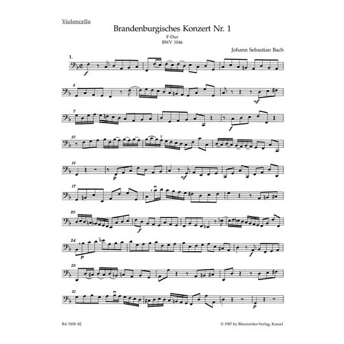 Brandenburg Concerto No. 1 In F Major BWV 1046