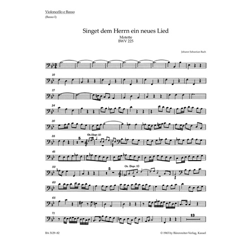 Singet Dem Herrn Ein Neues Lied BWV 225