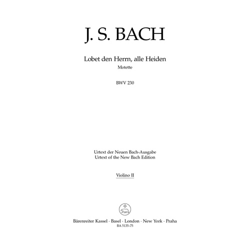 Lobet Den Herrn, Alle Heiden BWV 230