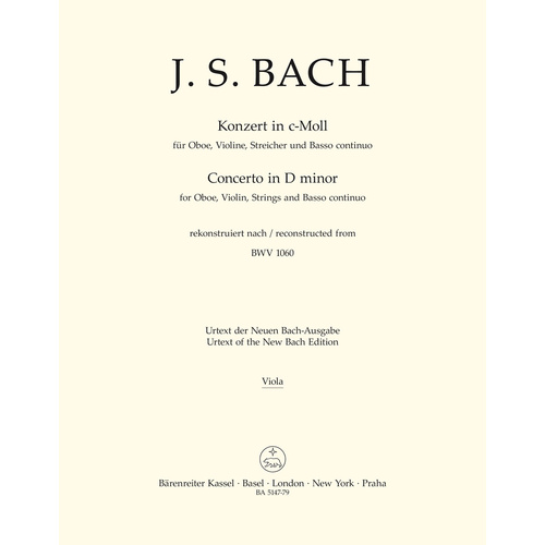 Concerto For Oboe, Violin, Strings And Basso Continuo In C Minor