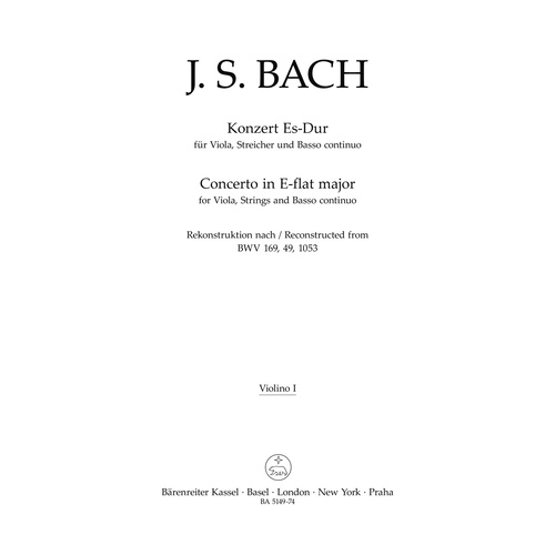 Viola Concerto E Flat for Violin 1 Sheet Music