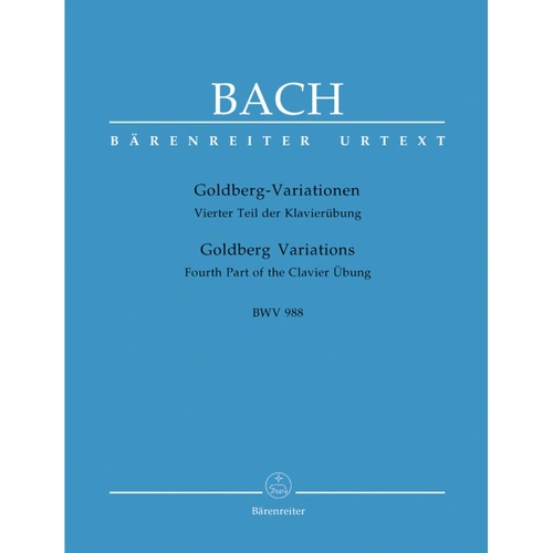 Goldberg Variations BWV 988 for Piano by Johann Sebastian Bach, Urtext Edition, 47 Pages, Published by Barenreiter