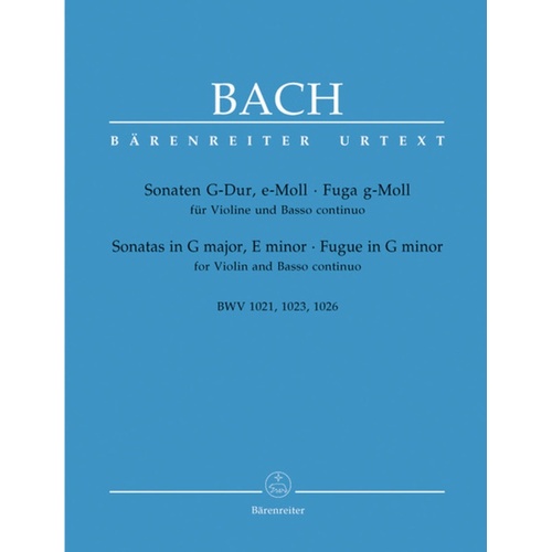 Sonatas 2 G Bwv 1021 E Min Bwv 1023 Urtext Book