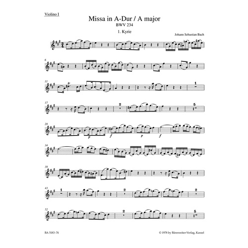 Mass In A Major BWV 234 "Lutheran Mass 2"