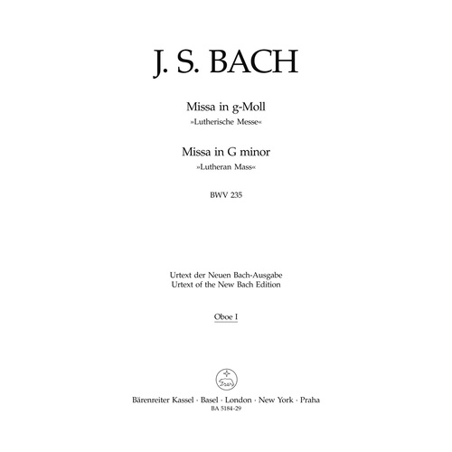 Mass In G Minor BWV 235 "Lutheran Mass 3"