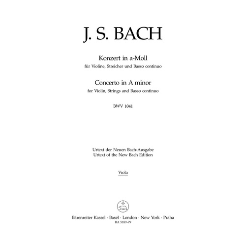 Violin Concerto in A BWV 1041 Sheet Music