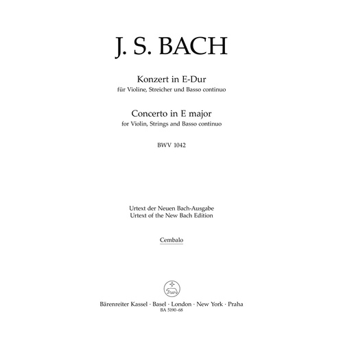 Violin Concerto in E BWV 1042 Sheet Music