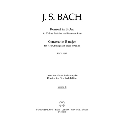 Violin Concerto in E BWV 1042 Sheet Music