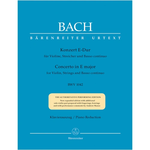 Bach Violin Concerto in E BWV 1042 Urtext Edition for Violin and Piano