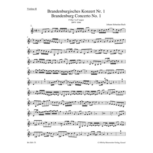 Brandenburg Concerto No 1 Violin Sheet Music New Edition Griff