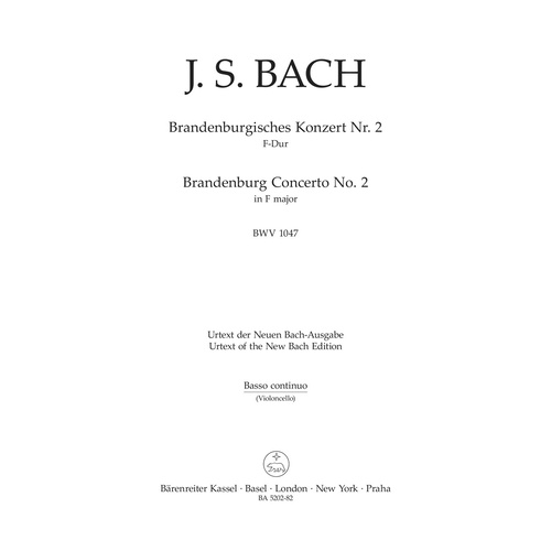 Brandenburg Concerto No 2 in F for Bass - New Edition Guitar Sheet Music