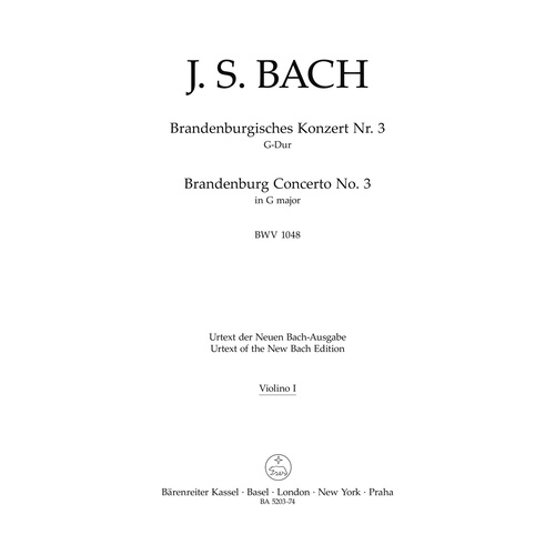 Brandenburg Concerto No 3 New Edition Violin Sheet Music
