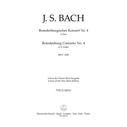 Brandenburg Concerto No 4 Cello Sheet Music New Edition
