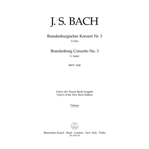 Brandenburg Concerto No. 3 In G Major BWV 1048