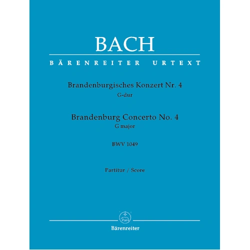 Brandenburg Concerto No 4 New Edition Score