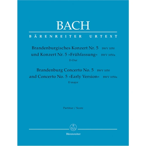 Brandenburg Concerto No 5 Score New Edition - Bach J S