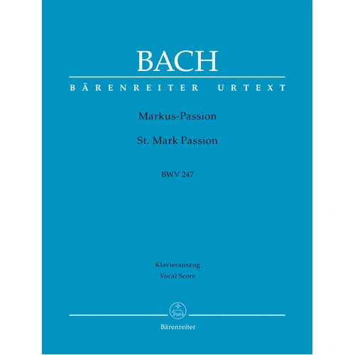 St Mark Passion BWV 247 Vocal Score - Vocal Sheet Music