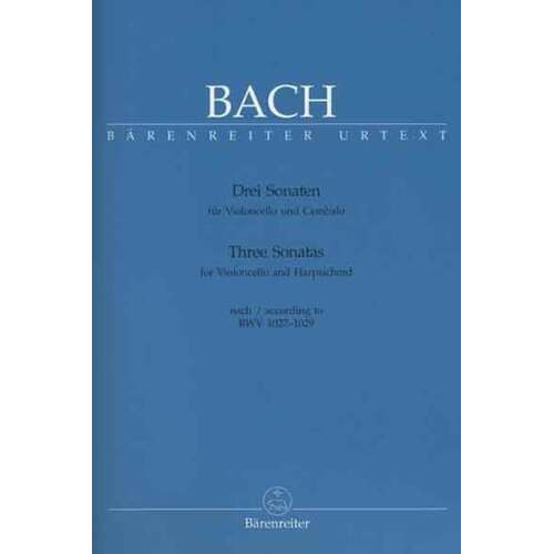 Bach - 3 Sonatas Bwv 1027-1029 Cello/Piano (Softcover Book) Urtext Edition Book