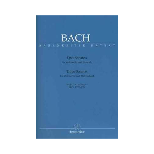 Three Sonatas for Cello & Harpsichord BWV 1027-29 Urtext Edition by Hans Eppstein