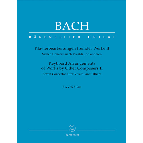 Keyboard Arrangements Of Works By Other Composers Ii BWV 978-984