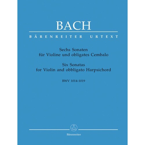 Bach - 6 Sonatas Bwv 1014-1019 Violin/Piano Or Harpsichord (Softcover Book) Urtext Edition Book