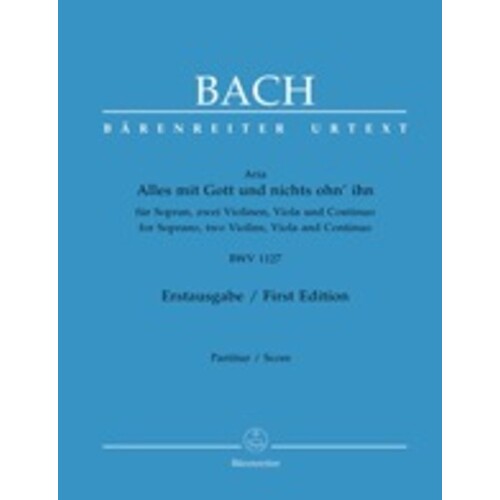 Alles Mit Gott Bwv 1127 Sop 2Violin Viola Bc Book