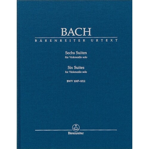 Bach - 6 Suites Bwv 1007-1012 Cello Solo Hardcover (Hardcover Book) Urtext Edition Book