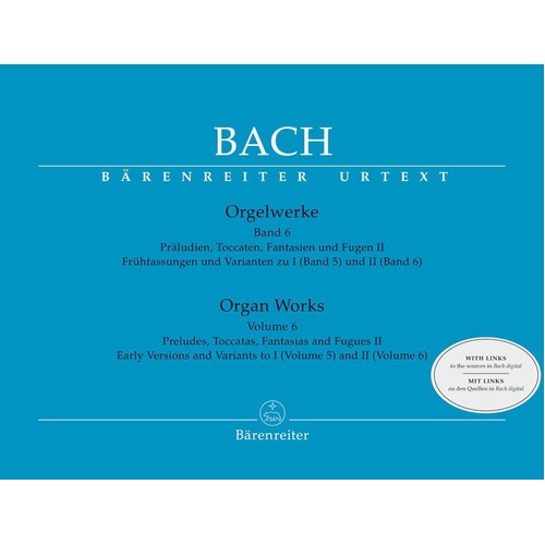 Bach - Organ Works Vol 6 (Softcover Book) Urtext Edition Book