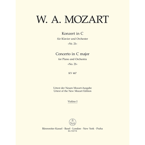 Concerto For Piano And Orchestra No. 21 In C Major K. 467