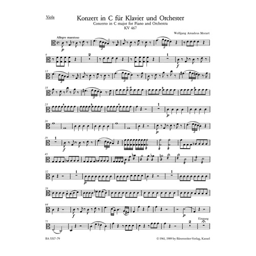 Concerto For Piano And Orchestra No. 21 In C Major K. 467